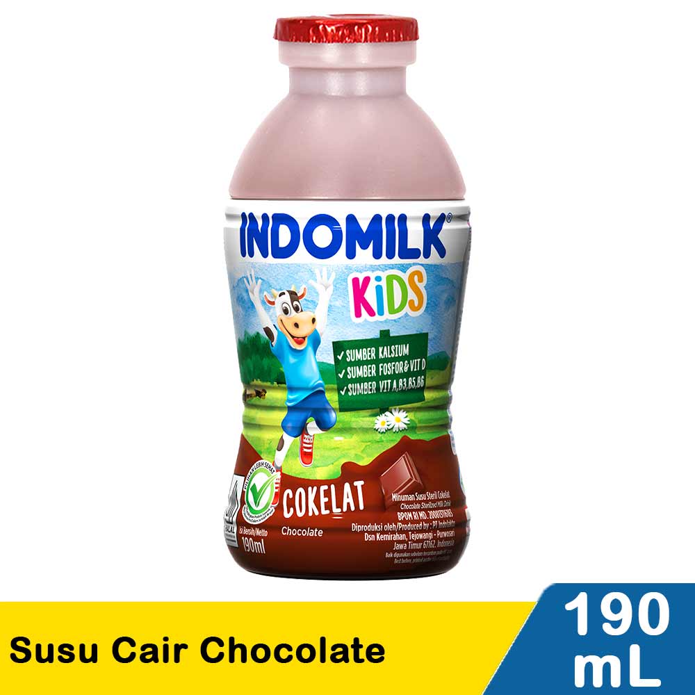 Indomilk susu cair botol chocolate 190ml